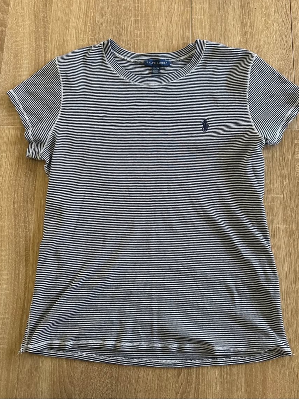 Ralph Lauren Navy & White Striped Short Sleeve Tee